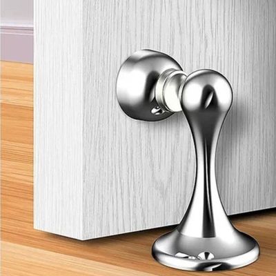 Trava Porta Piso Magnético Eco Inox Escovado - Soprano