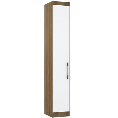 Guarda Roupa Modulado 38cm 1 Porta Paris Luciane Móveis Avelã Pf Com Branco Pf