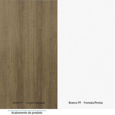 Guarda Roupa De Canto Diagonal Modulado 70cm 1 Porta Paris Luciane Móveis Avelã Pf Com Branco Pf