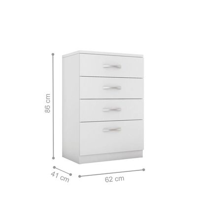 Conjunto Quarto Guarda Roupa E Comoda Ravenna Branco