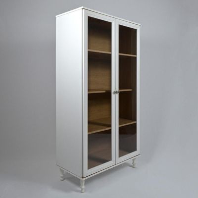 Armário Multiuso 2 Portas De Vidro Ditália E-957 Branco