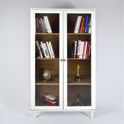 Armário Multiuso 2 Portas De Vidro Ditália E-957 Branco
