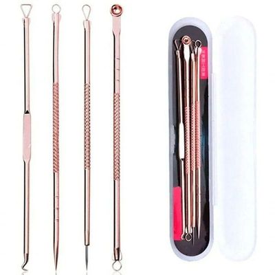 Kit 4 Extrator Cureta Tira Acne Cravos E Espinha Limpeza