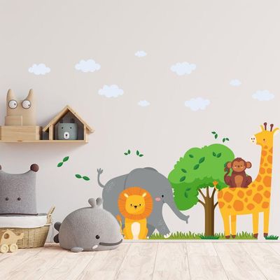 Adesivo de Parede Decorativo Infantil Safari Na Savana