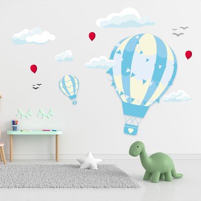 Adesivo de Parede Balão Menino E Menina Balão Azul