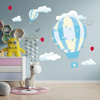 Adesivo de Parede Balão Menino E Menina Balão Azul