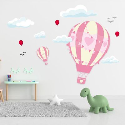 Adesivo de Parede Balão Menino E Menina Balão Rosa