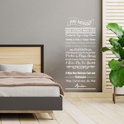 Adesivo Papel Parede Quarto Sala Oração Pai Nosso Branca