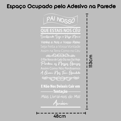 Adesivo Papel Parede Quarto Sala Oração Pai Nosso Branca
