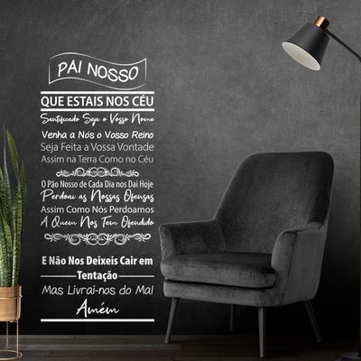 Adesivo Papel Parede Quarto Sala Oração Pai Nosso Branca