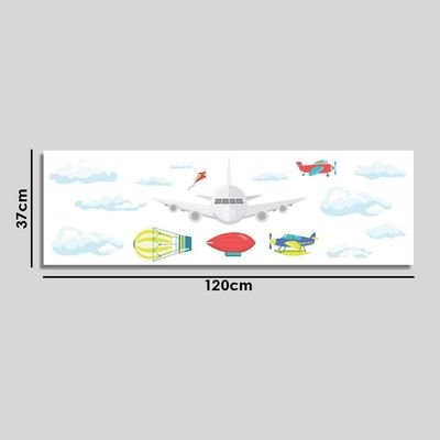 Adesivo De Parede Infantil Avião Nas Nuvens