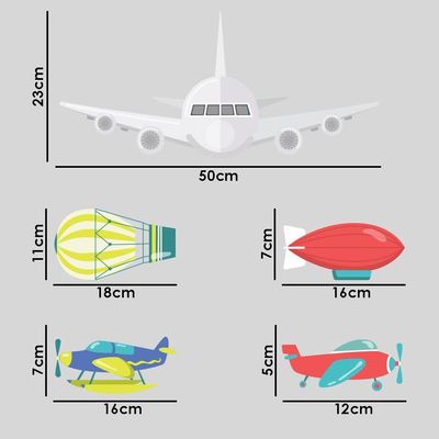 Adesivo De Parede Infantil Avião Nas Nuvens