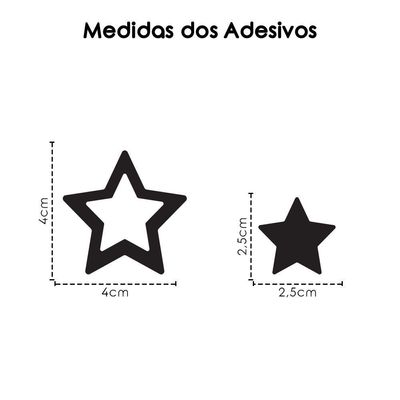 180 Adesivos Decoração De Parede Estrela Estrelinhas Vazadas Titulo Cor Preta