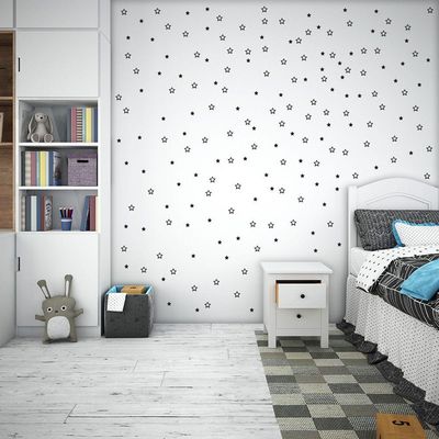 180 Adesivos Decoração De Parede Estrela Estrelinhas Vazadas Titulo Cor Preta