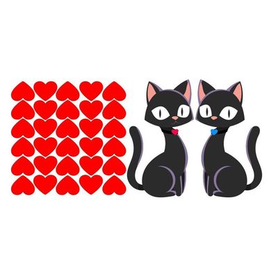 Adesivo Para Geladeira Ou Paredes Casal Gatinhos