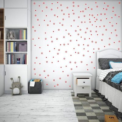 180 Adesivos Decoração De Parede Estrela Estrelinhas Vazadas Titulo Cor Vermelha