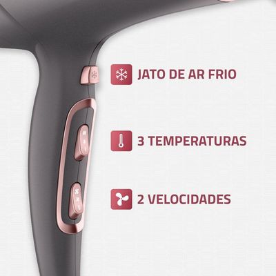 Secador De Cabelos Mondial Grafine/rose SCN-11 60hz 127V