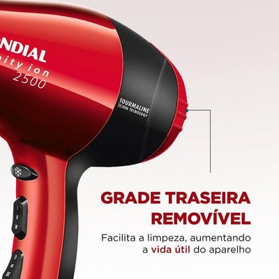 Secador De Cabelos Mondial Infinity 2500 Sc-12 Secador Cabelo-127v-vermelho/preto