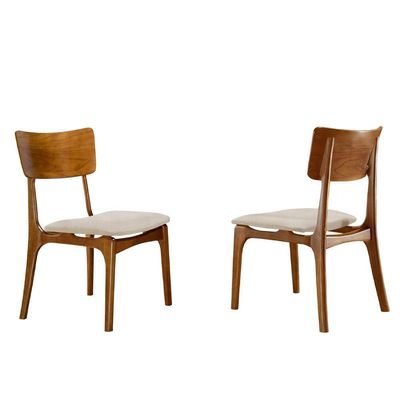 Conjunto 2 Cadeiras De Madeira Viena Gold Linho Palha Imbuia