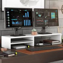 Kit 02 Suportes Stand-pro Base Para Monitor Soft Elevado 95cm Em Mdf Com 01 Prateleira Branco