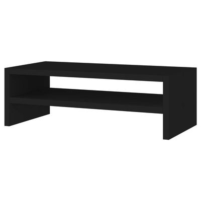 Kit 04 Suportes Stand Base Para Monitor Soft Elevado 45cm Em Mdf Com 01 Prateleira Preto