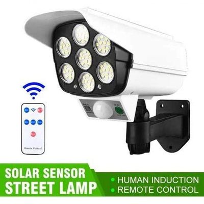 Luminaria Solar Camera Falsa Sensor De Proximidade 77 Leds 3 Funções