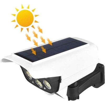 Luminaria Solar Camera Falsa Sensor De Proximidade 77 Leds 3 Funções