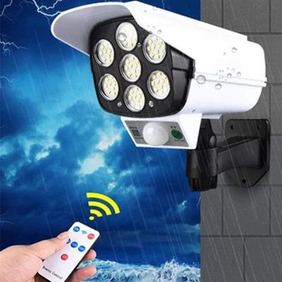 Luminaria Solar Camera Falsa Sensor De Proximidade 77 Leds 3 Funções