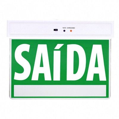 Placa De Sinalizaçao Emergencia Saida Led Bateria