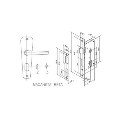 Fechadura Popline 40x53 Cromada - Soprano Interna