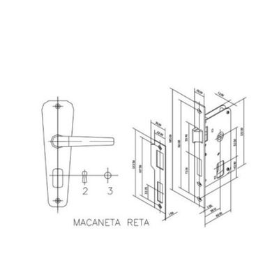 Fechadura Popline 40x53 Cromada - Soprano Externa