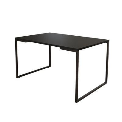 Mesa De Jantar Industrial Base Ferro Preto Tampo 137X90 Preto Cor: Preto