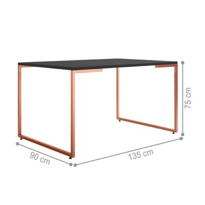 Mesa De Jantar Colt Preto Cobre