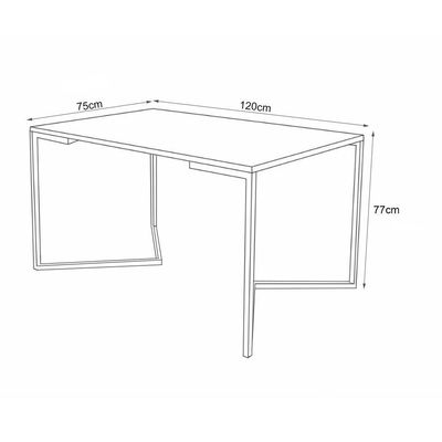 Mesa De Jantar Industrial Retangular Branca 120X75Cm Base V Dourada Cor: Branco