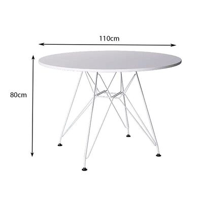 Mesa De Jantar Eames Redonda 110Cm Branca Com Ferro Branco Up Home Cor: Branco