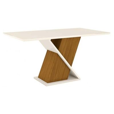 Mesa De Sala Jantar Solus + Tampo Madeirado 160x90cm Nature/off White - Henn