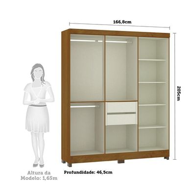 Guarda Roupa Casal 6 Portas C/Pés Gênova Freijó C/Areia