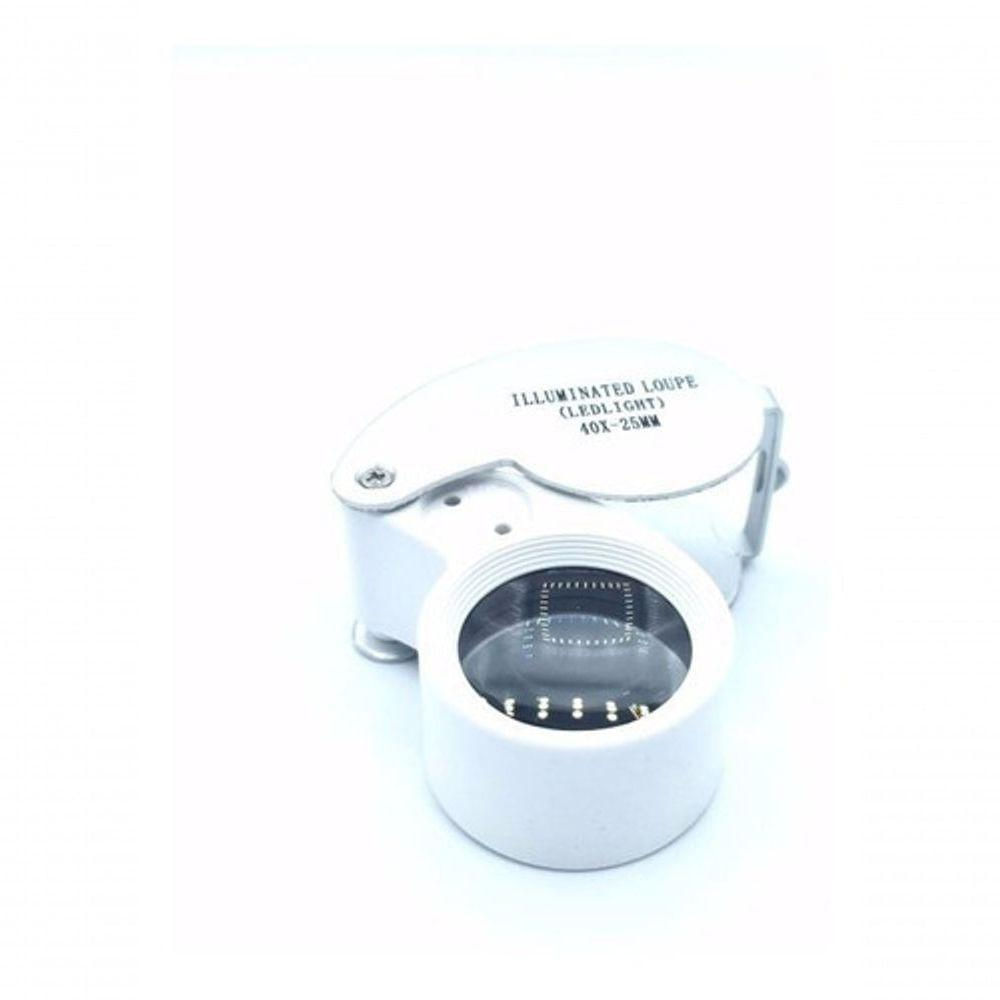 Conta fios Mini Lupa 40x 25mm C/ Led Caixa Protetora