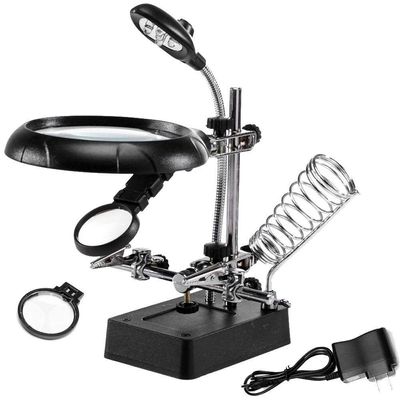 Lupa de Mesa com Garras e Iluminação LED - Lorben