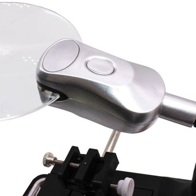 Lupa de Mesa com Garras e Iluminação LED USB Lorben