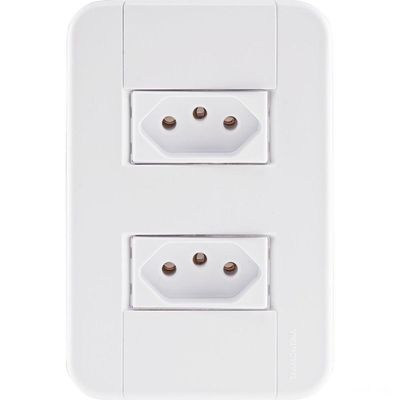 Conjunto 4x2 Com 2 Tomadas 2p+t 20 A 250 V Tramontina Tablet Branco Tramontina