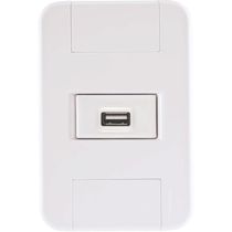 Conjunto 4x2 Com 1 Tomada Usb 1,5 A Bivolt Tramontina Tablet Branco Tramontina