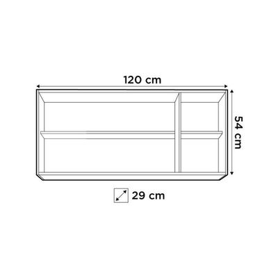 2 Armários Aéreos 03 Portas 120Cm Branco/Preto Lumil Móveis