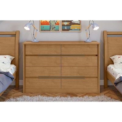 Cômoda De Quarto Urban C/ 8 Gavetas Rovere/amêndoa - Lopas