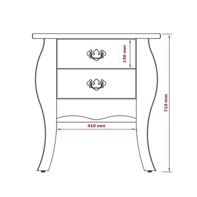 Bombe Com 02 Gavetas Premier Branco Acetinado cumarú