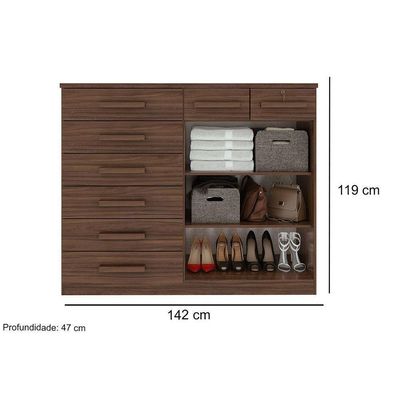 Cômoda De Quarto Toronto New C/ 2 Portas E 8 Gavetas Branco - Lopas