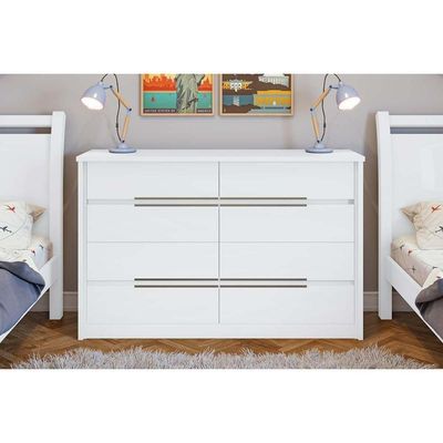 Cômoda Casal Urban C/ 8 Gavetas Branco - Lopas