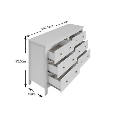 Cômoda De Quarto Horizontal Maggiore C/ 6 Gavetas Branco - Lopas