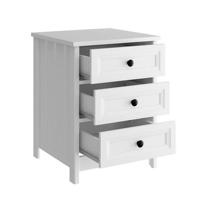 Mesa De Cabeceira Ditália 3 Gavetas Dm-111 Branco