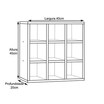 Nicho Porta Toalhas 09 Lugares 40x40cm Branco Ajl Móveis